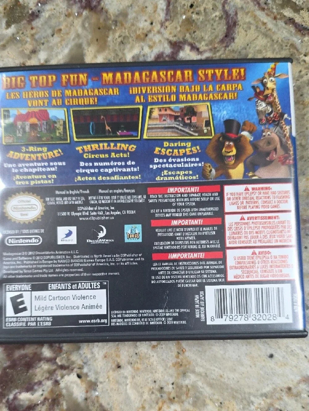 Nintendo DS Madagascar 3 Video Game